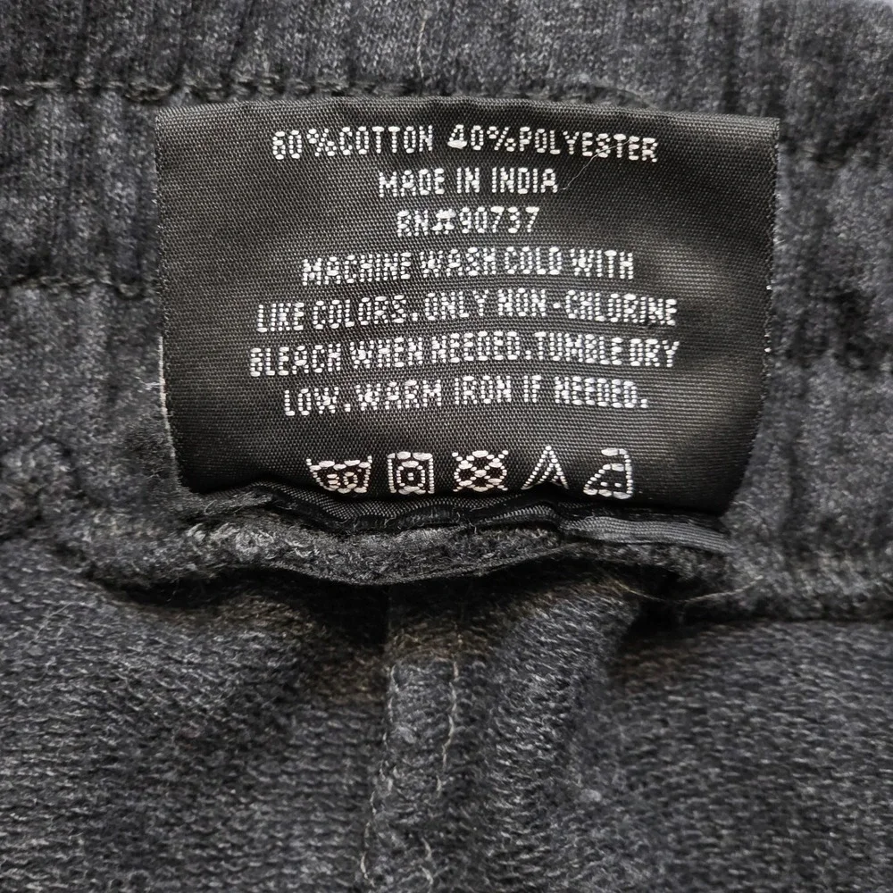 True Religion Men's Joggers Large Charcoal Gray Gold Horseshoe Logo Sweatpants